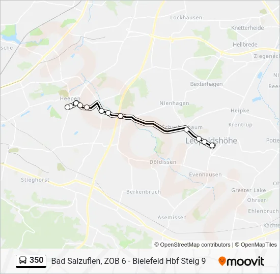 Автобус 350: карта маршрута