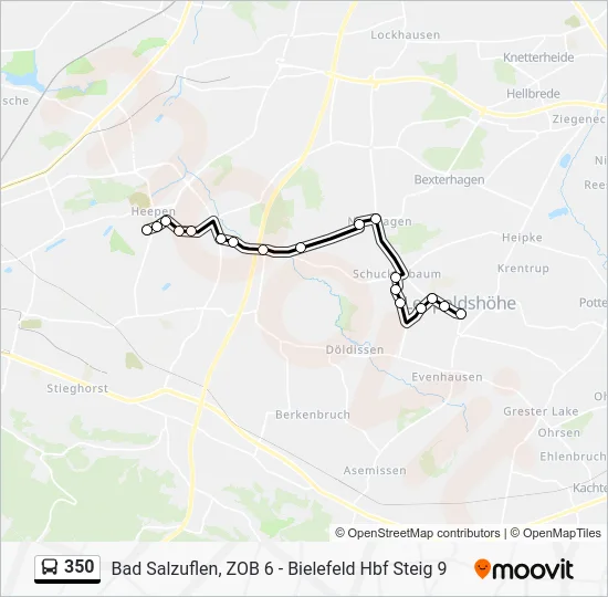Автобус 350: карта маршрута