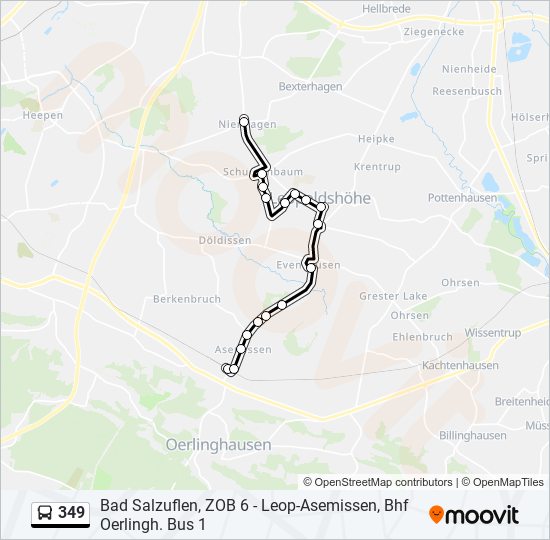 349 bus Line Map