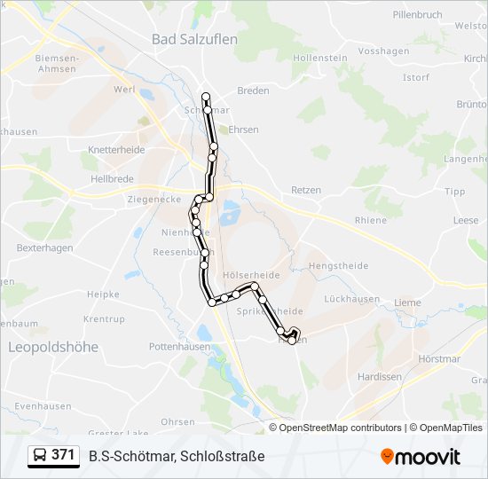 371 bus Line Map