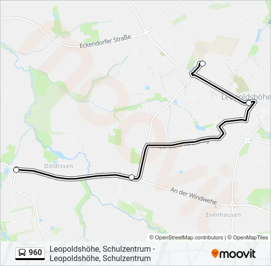 960 Bus Line Map