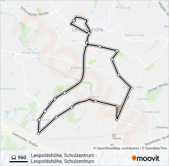 960 Bus Line Map