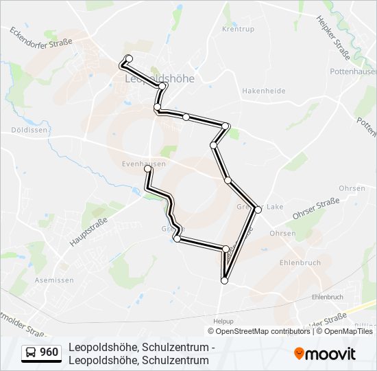 960 bus Line Map