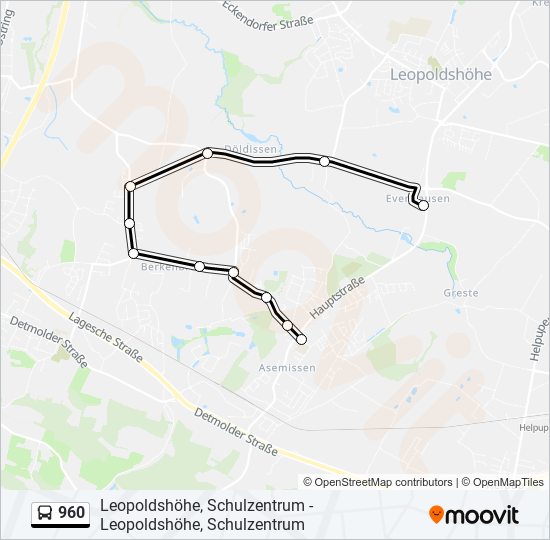 960 bus Line Map