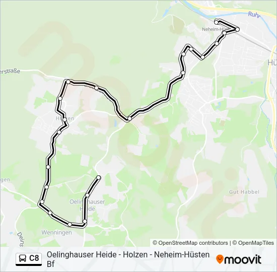 C8 Bus Line Map