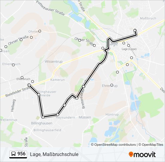 956 bus Line Map