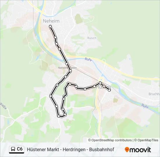 C6 Bus Line Map