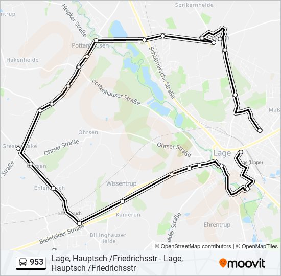 953 bus Line Map