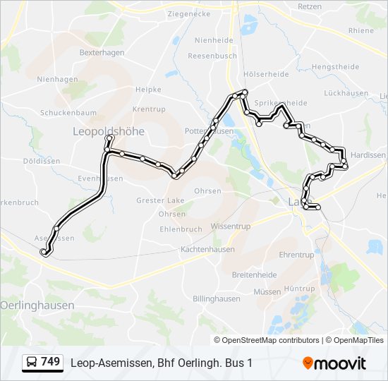 749 bus Line Map