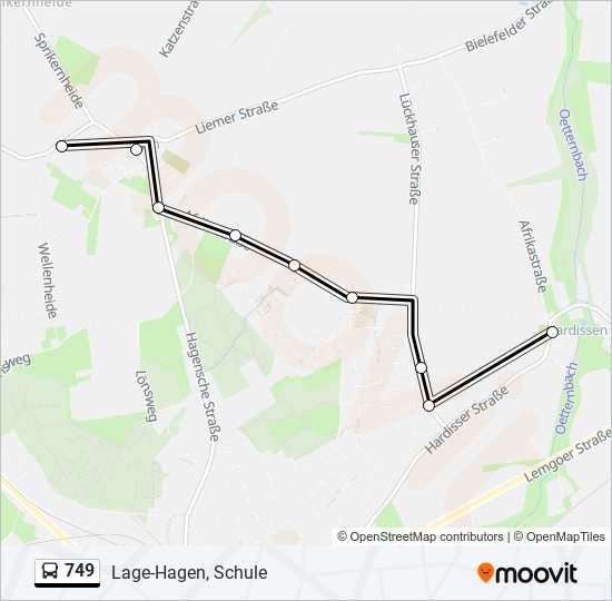 749 bus Line Map