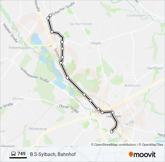 749 bus Line Map