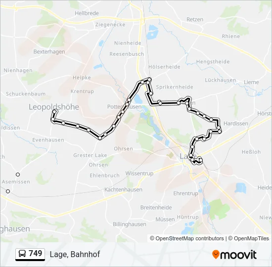 749 Bus Line Map