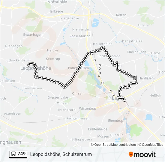 749 Bus Line Map