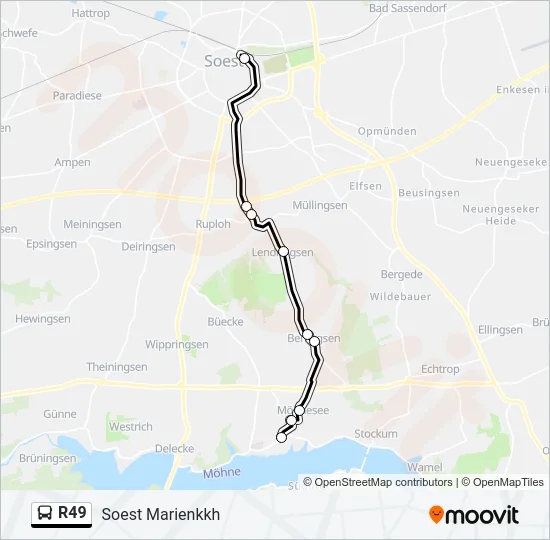R49 Bus Line Map