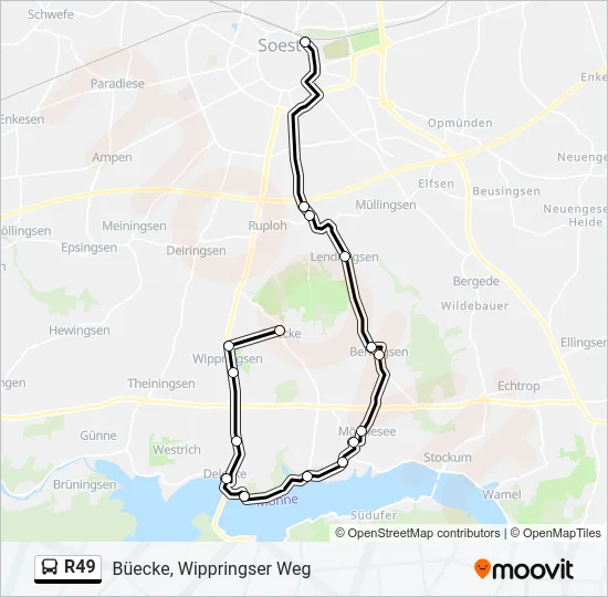 R49 Bus Line Map