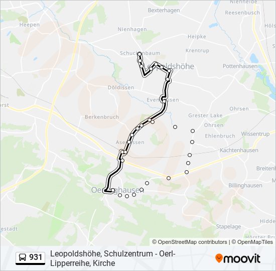 931 bus Line Map