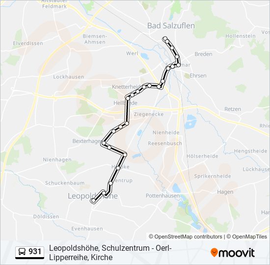 931 bus Line Map