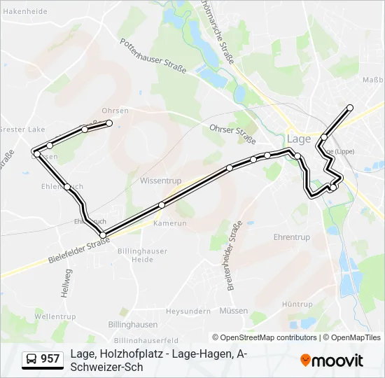 957 Bus Line Map