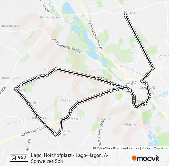 957 Bus Line Map