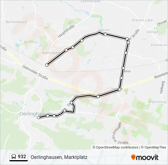 932 Bus Line Map