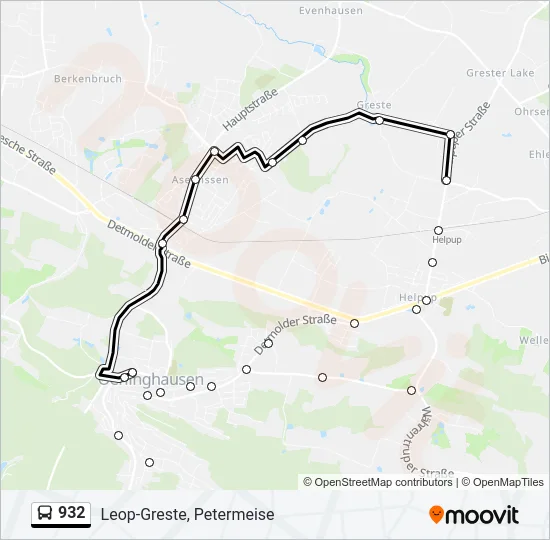 932 Bus Line Map