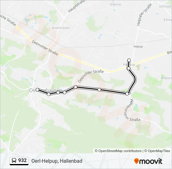 932 Bus Line Map