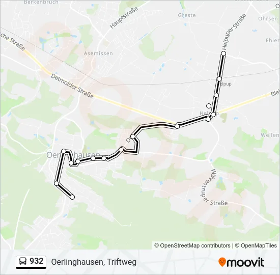 932 Bus Line Map