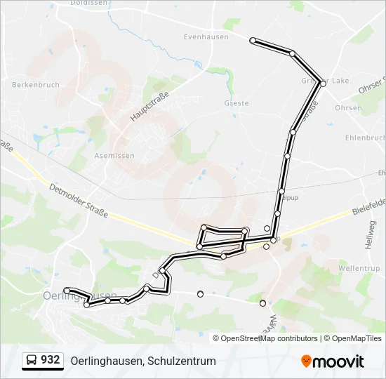 932 Bus Line Map