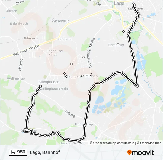 950 Bus Line Map