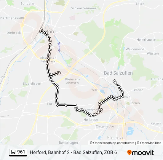 961 Bus Line Map