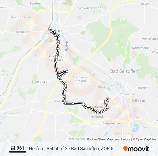 961 Bus Line Map
