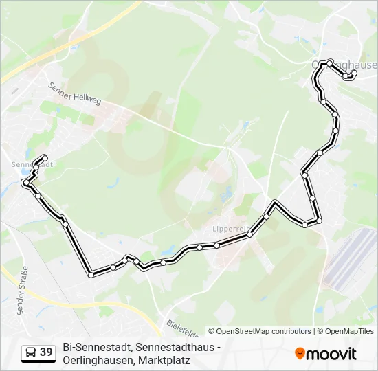 Автобус 39: карта маршрута