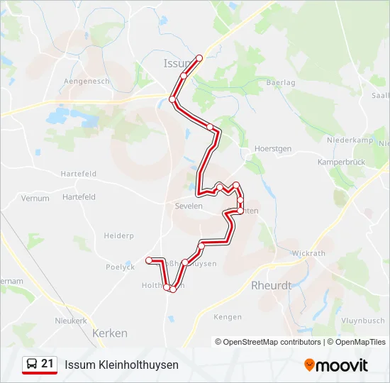 21 Bus Line Map