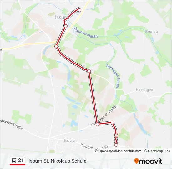 21 Bus Line Map
