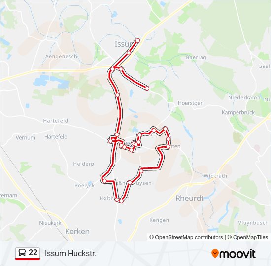 22 bus Line Map