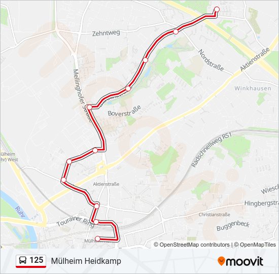 125 Route: Schedules, Stops & Maps - Mülheim Heidkamp (Updated)