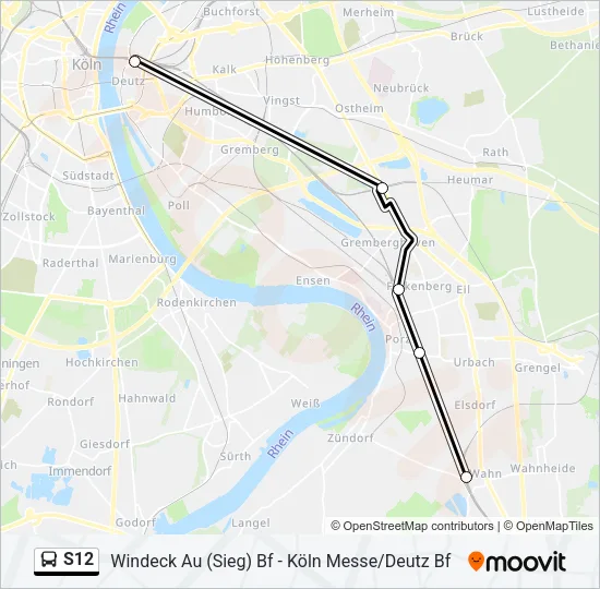 S12 Bus Line Map