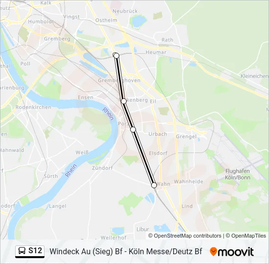 S12 Bus Line Map