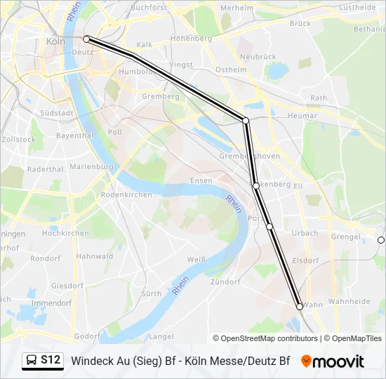 S12 Bus Line Map