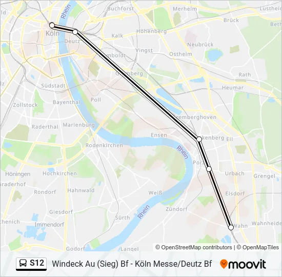 S12 Bus Line Map