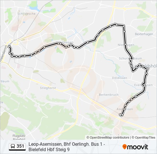 351 bus Line Map