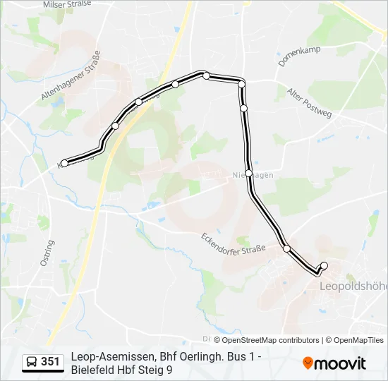 351 Bus Line Map