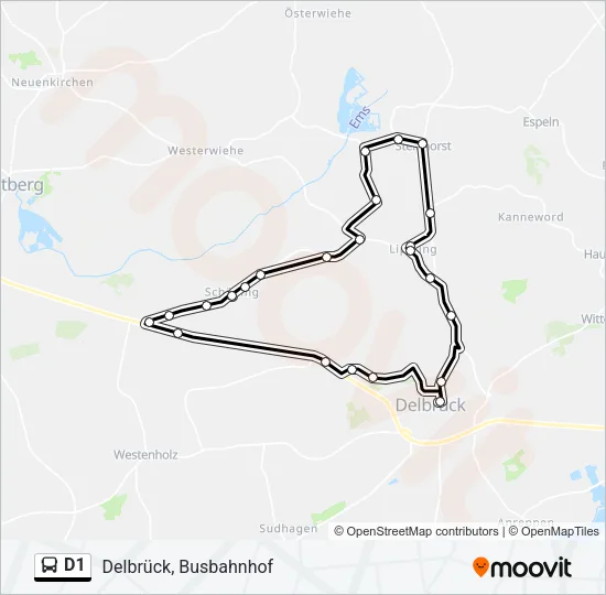 D1 Bus Line Map