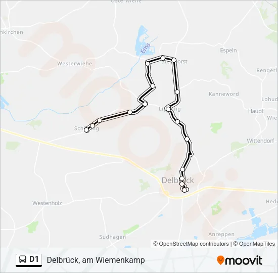 D1 Bus Line Map