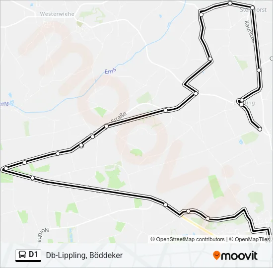 D1 Bus Line Map