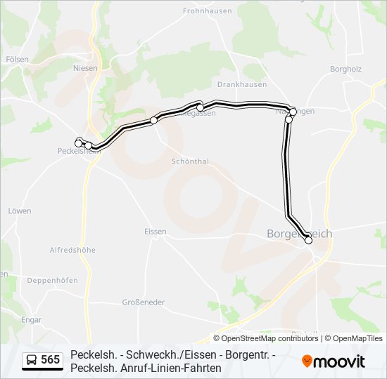 565 bus Line Map