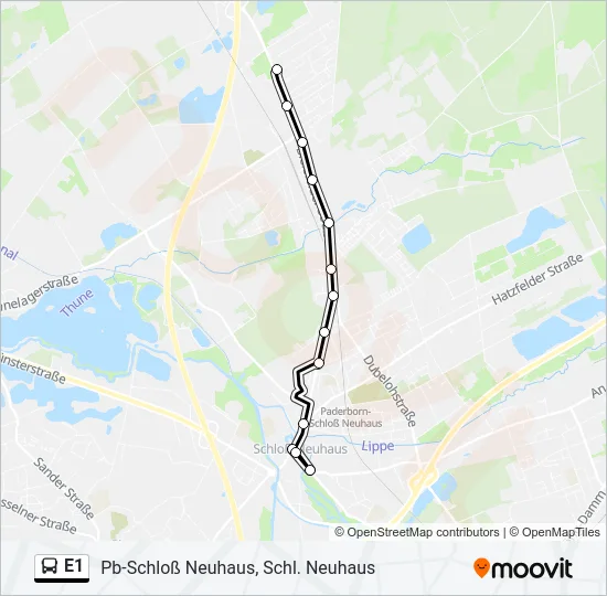 E1 Bus Line Map