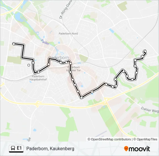 E1 Bus Line Map