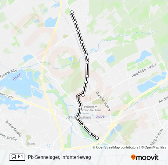 E1 Bus Line Map