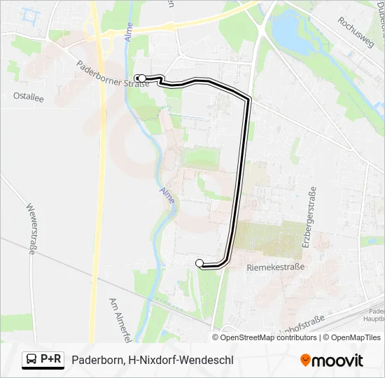 Автобус P+R: карта маршрута